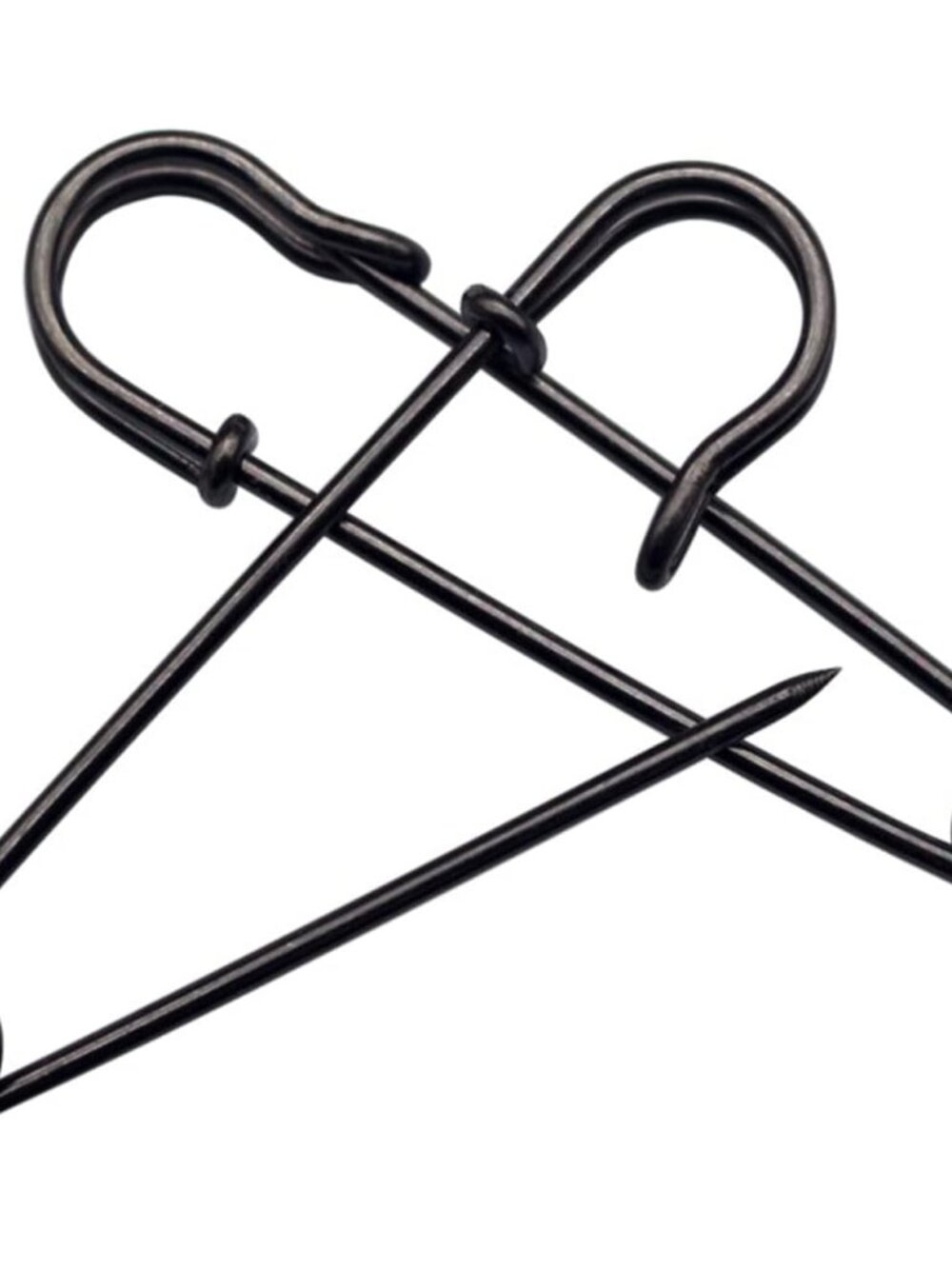 15Pcs 4" Heavy Duty Steel Black Safety Pins for Blankets & Clothes